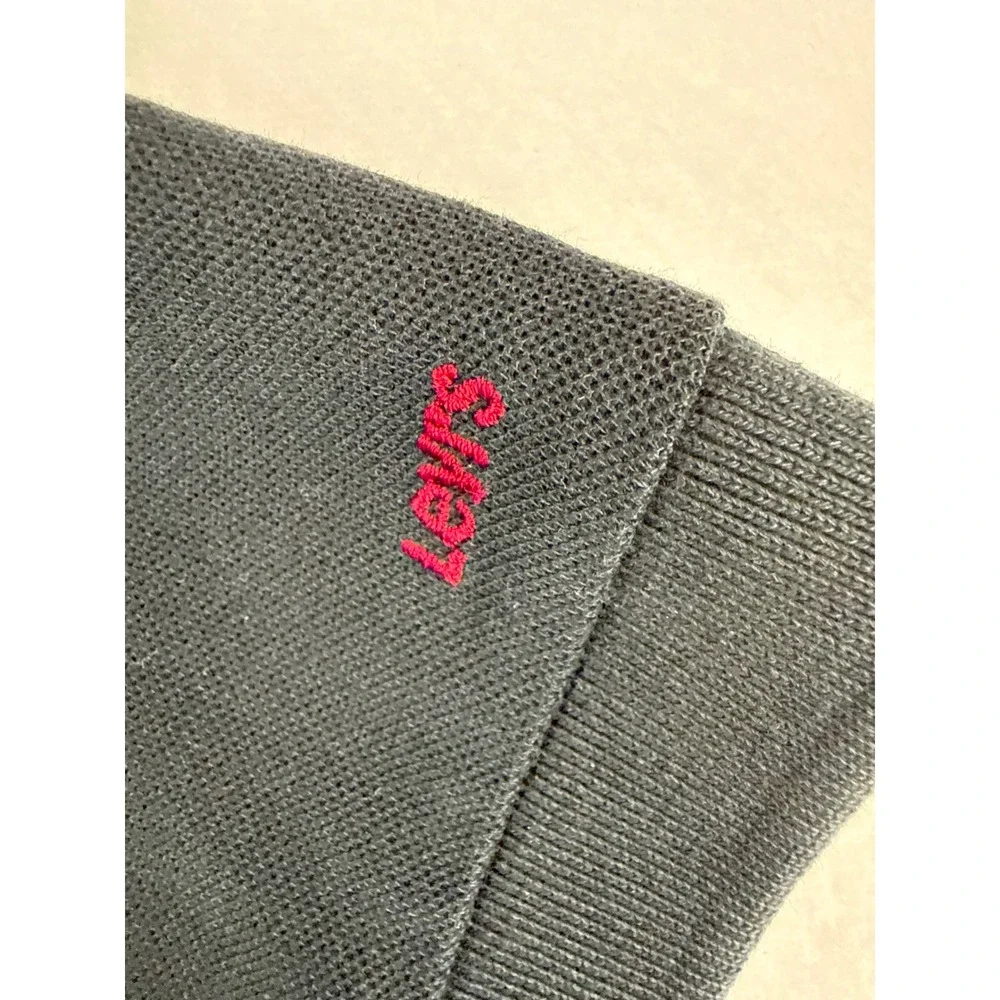Levis Polo Shirt Mens XL Black Short Sleeve Pique Cotton Logo‎ Flaw